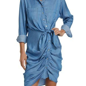 NEW Veronica Beard Sierra Ruched Shirtdress Size 4
